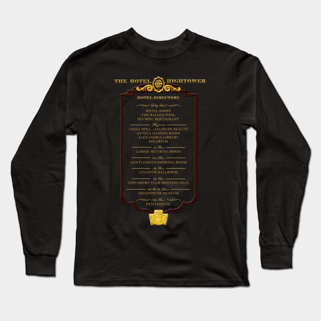 Hightower Hotel Directory Long Sleeve T-Shirt by Sunshone1